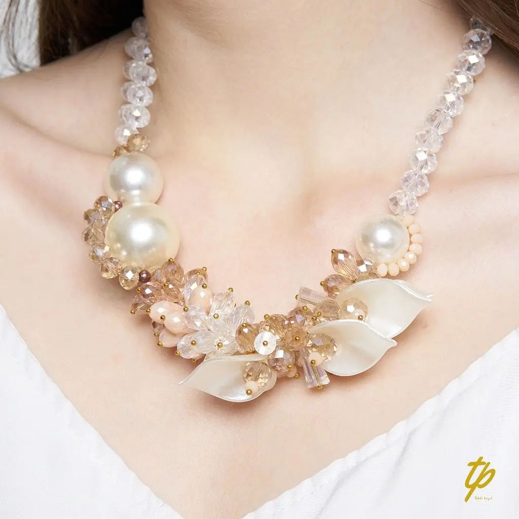KENANGA NECKLACE / Handmade Beads Necklace / Kalung Cantik Mute Manik Wanita / Kalung Hijab Friendly / Kalung Estetik / Daily and Special Event Necklace