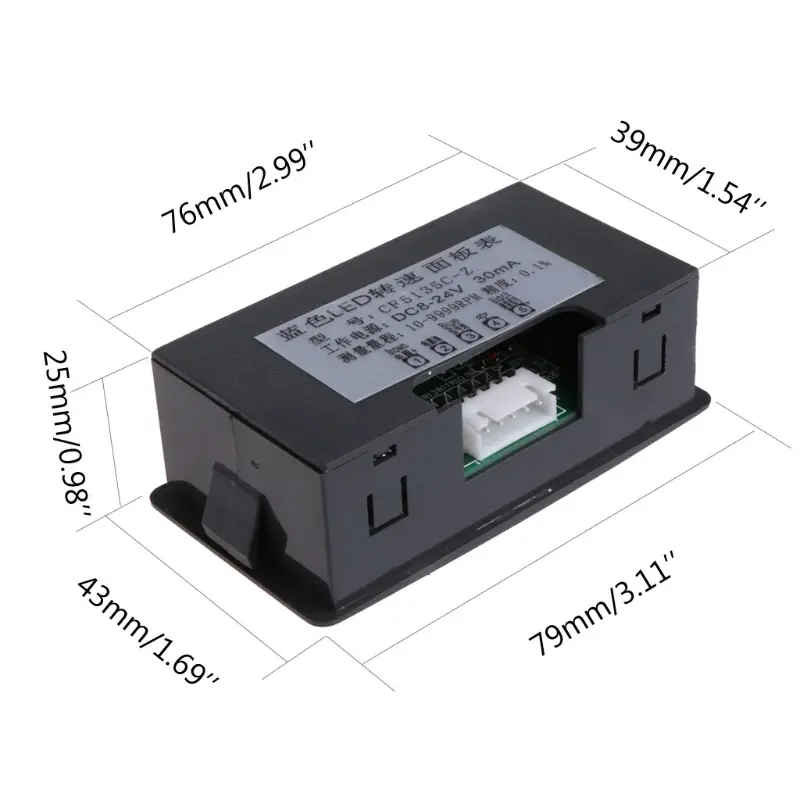 Máy Đo Tốc Độ LED Kỹ Thuật Số, 4 Kênh, Đồng Hồ Đo Tốc Độ RPM, Cảm Biến Công Tắc Tiệm Cận, 12V, 9999RPM, Thích Hợp Cho Máy Tiện, Máy Cắt, CNC, Máy Nén, Độ Chính Xác Cao 8