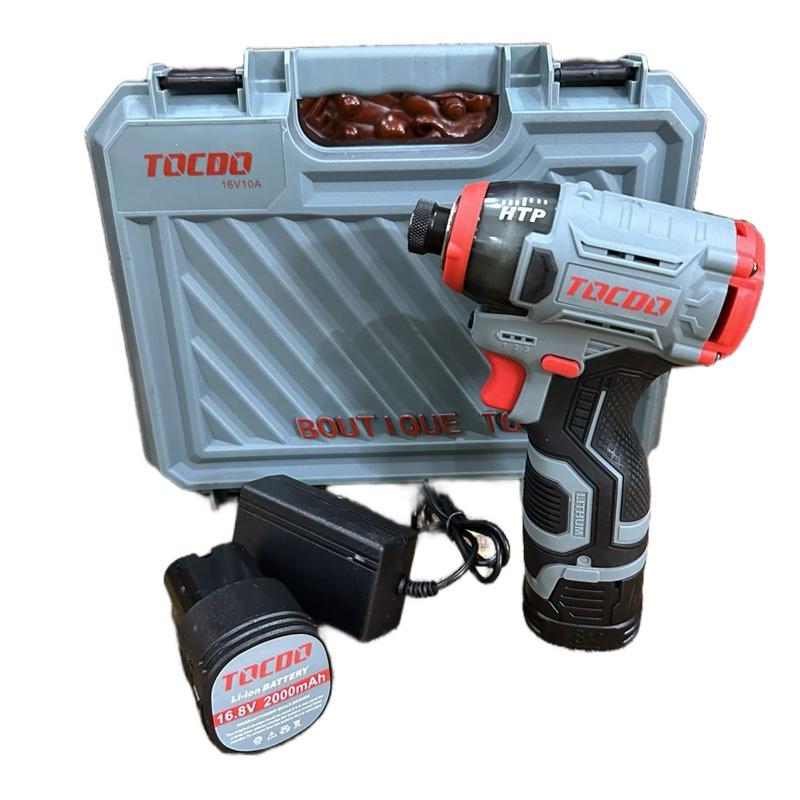 (Bản nâng cấp màu khói) Máy chuyên vít tocdo 16,8vcó búa ( động cơ không chổi than) đủ bộ 2 pin 1 sạc câybắnvít Vietnam Gốm vn đủ bộ tua vít điện khoan máy  bắn búa  khoan