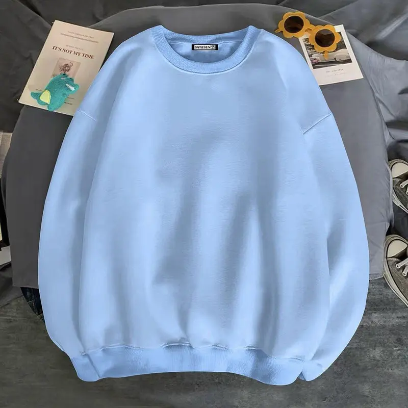 Áo nỉ tay dài không nón mẫu trơn không in hình kiểu nam nữ đều mặc được Menswear Hoodie 7