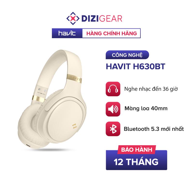 Tai Nghe Bluetooth Headphone HAVIT H630BT, Driver 40mm, BT 5.3, Gập Tiện Lợi, Nghe Đến 36H - Chính Hãng BH 12 Tháng