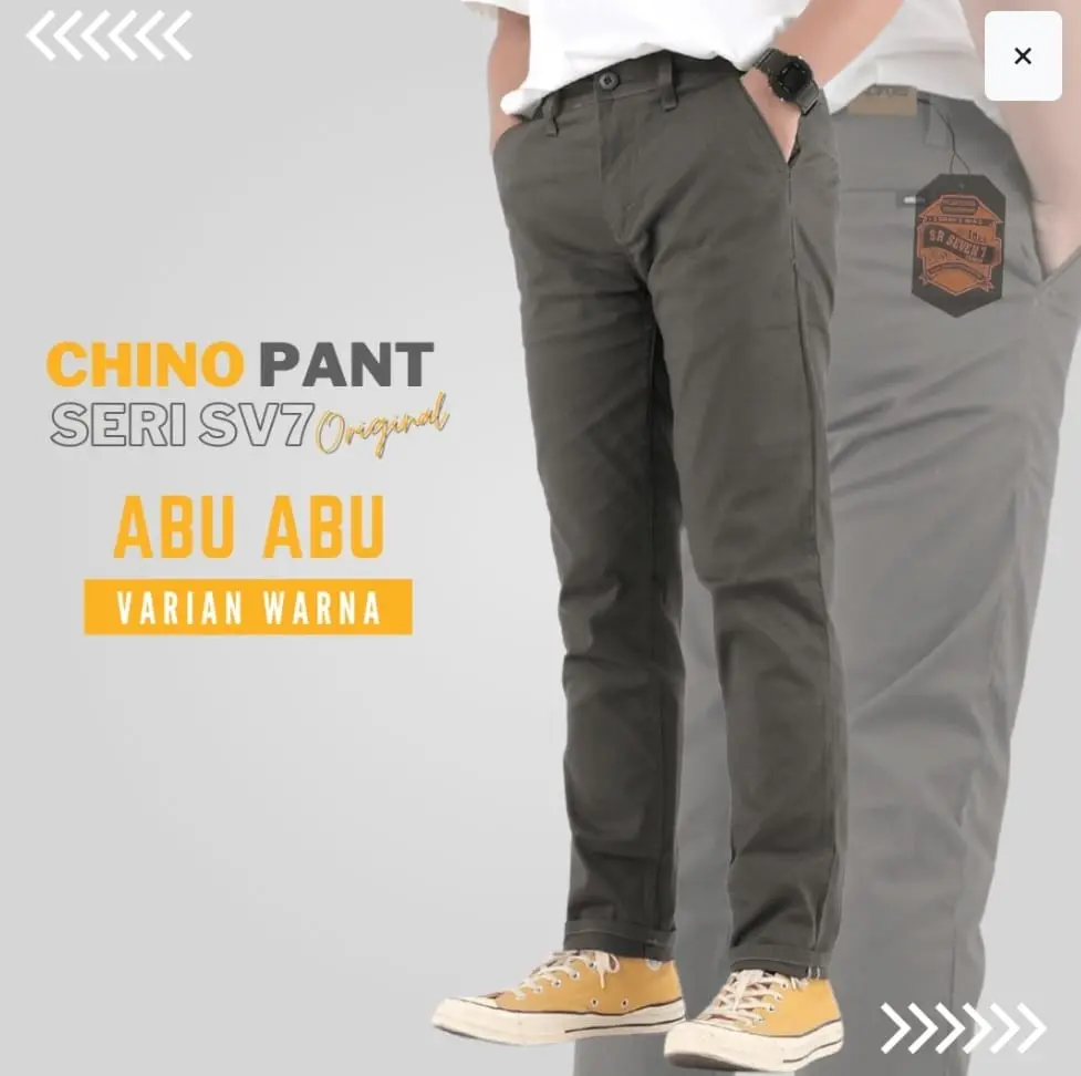 Celana chino pria panjang/ Bahan tebal / Stretch / Melar / Full Acc Combed Slimfit Nyaman