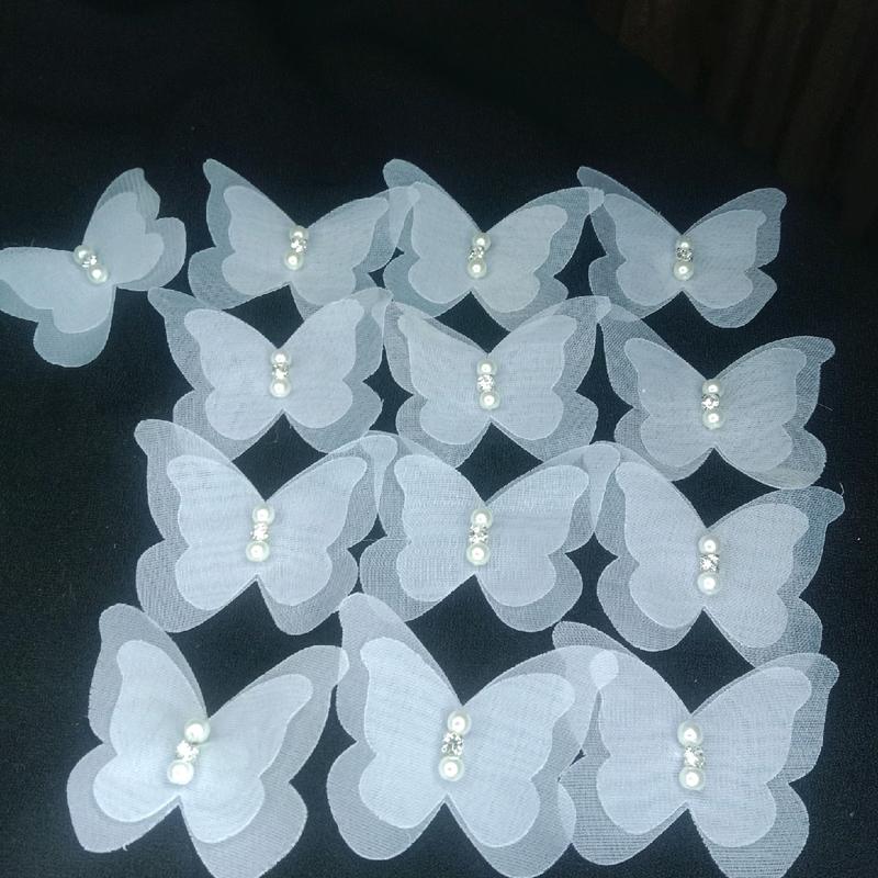 kupu2 organza/aplikasi organza 4cm/lsn 0