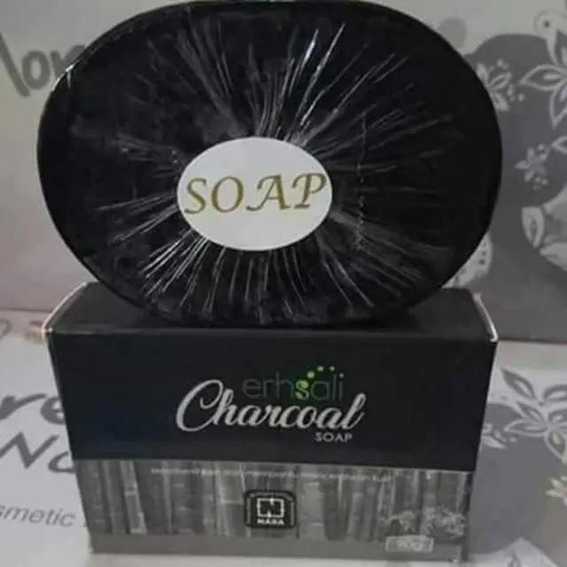 ERHSALI CHARCOAL SOAP Asli Original Ori NASA Official CHARCO Sabun Ampuh Memudarkan flek hitam Kotoran Kusam Mencerahkan - TOKO SKINCARE 86 1