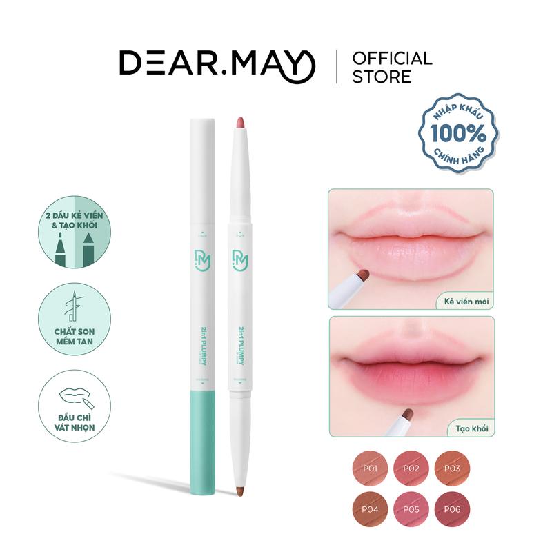 Chì kẻ viền môi hai đầu DEARMAY 2in1 Plumpy Lip Liner 0.46g