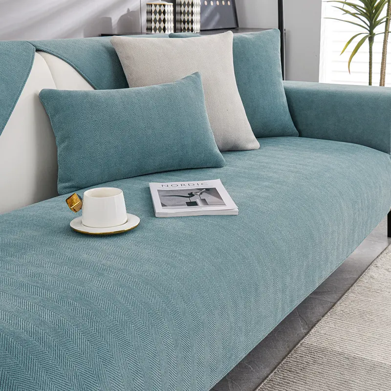 Modern minimalist chenille sofa cushion, new all season universal anti slip sofa cushion
