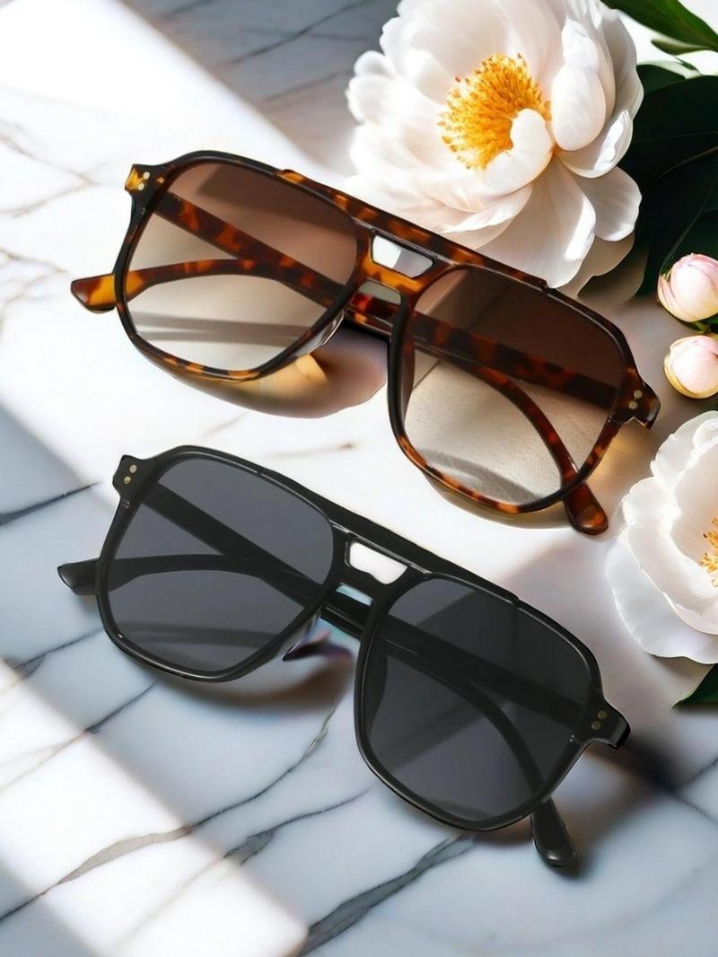 Product Introduction of Unisex Fashionable Tortoiseshell Print Sunglasses, Trendy Casual Sunglasses for Everyday Use, Fashion Accessories for Outdoor Activities 4