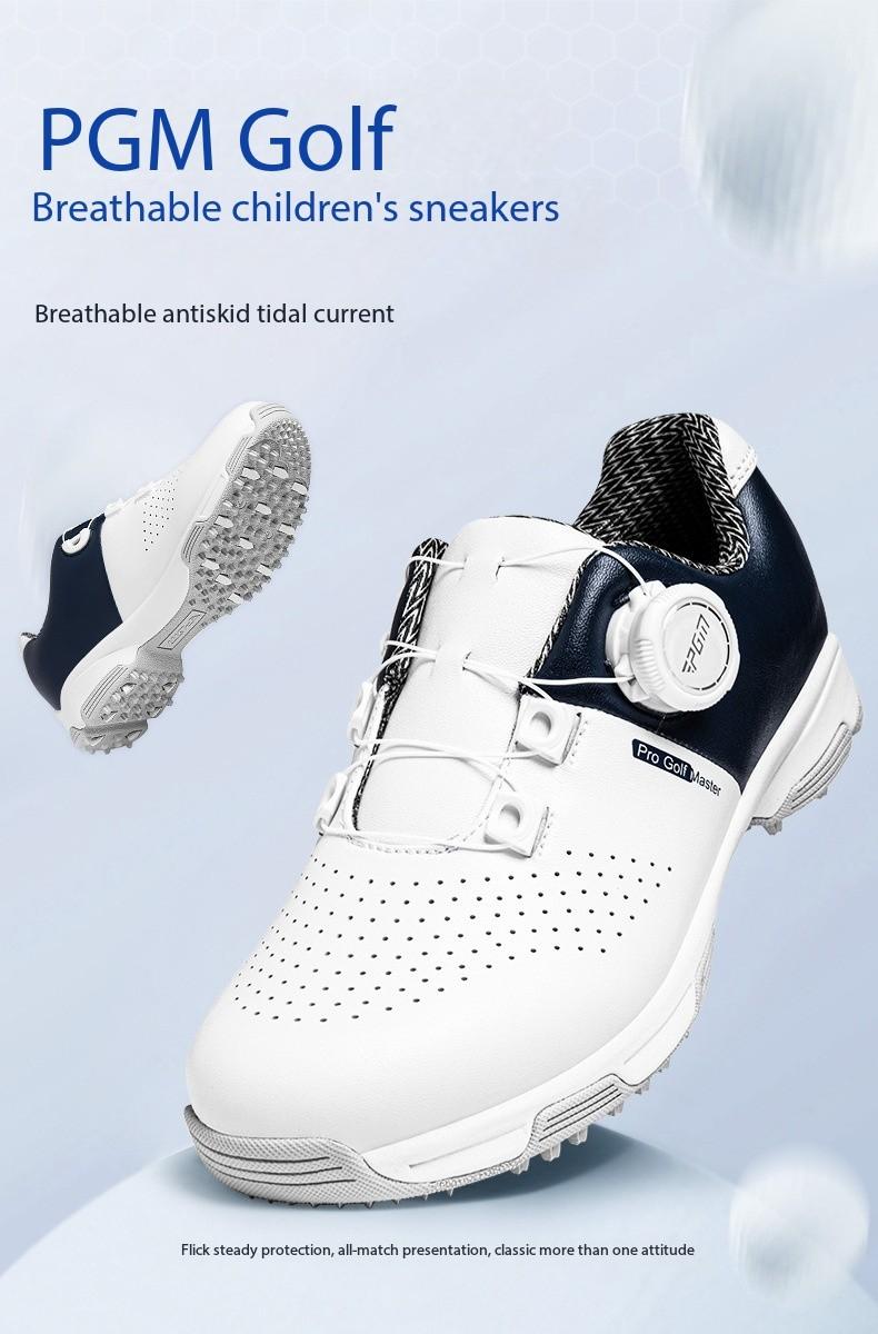 Product Introduction of [PGM] Children Golf Shoe Teenagers Boys and Girls Shoes Knob Shoelace Anti-Slip Lightweight Comfortable Xz382 10
