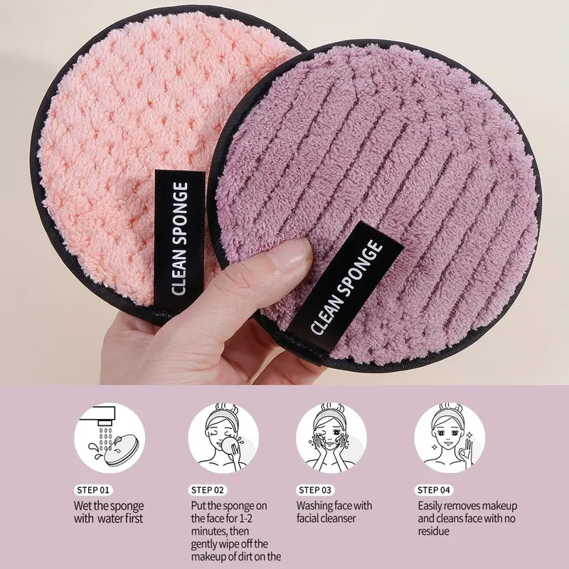 MAANGE Makeup Removal Pads, 5 Counts Round Soft Cleansing Pads for Daily Use, Double-sided Makeup Remover Pads, Face Cleansing Cloths or Face & Eyes, Holiday Essentials, Gentle Cleaning Products, Christmas Gift 2