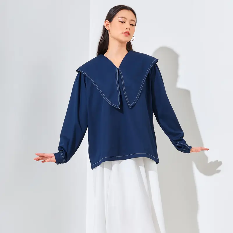 PUKKA Alice Denim Collar Shirt (Kemeja Denim Jeans Kerah Korean Style) 0