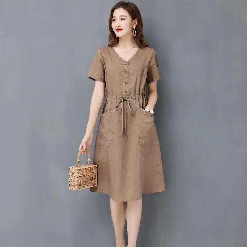knee length dresses for ladies Women's Linen Maxi Dress with Thick Straps Tiered in Lime Green – Kultura  Filipino main image 1