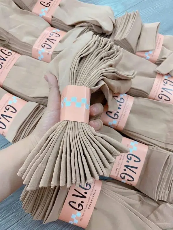 Set 10 đôi Tất Vớ Da Hiệu GVG Size 23-25cm trên mắt cá chân đi nắng, ủ kem co giãn không xù lông không quá dày 2