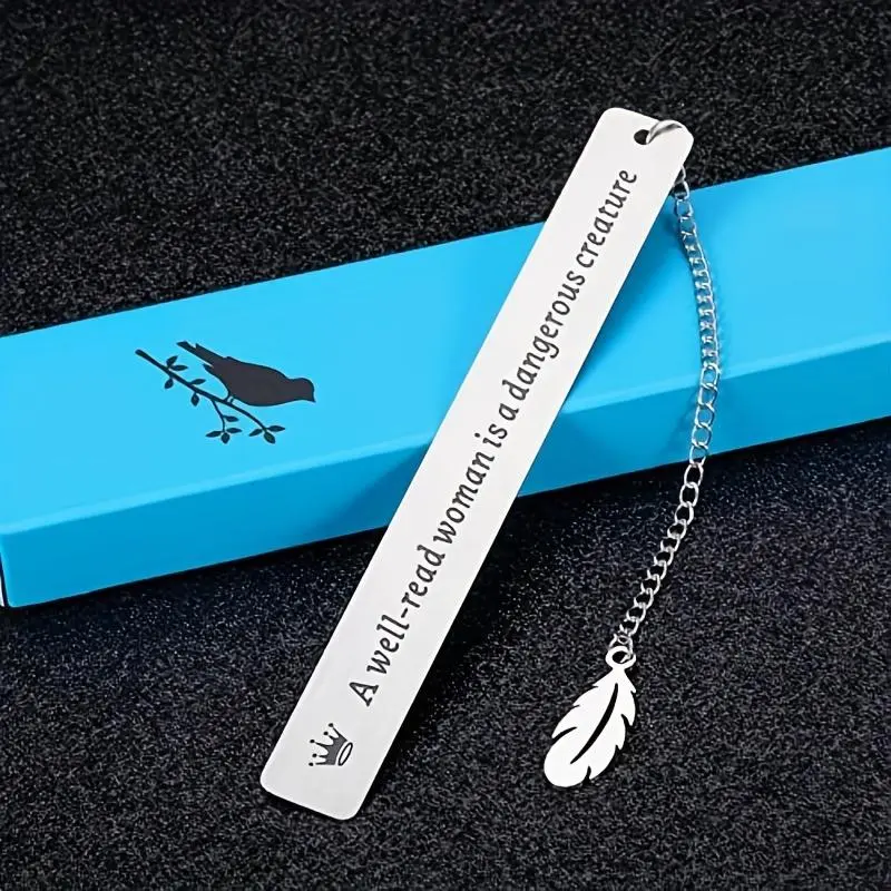 1 Piece Stainless Steel Bookmark, Lettering Slogan Bookmark, Decorative Ornaments for Readers Gifts 5
