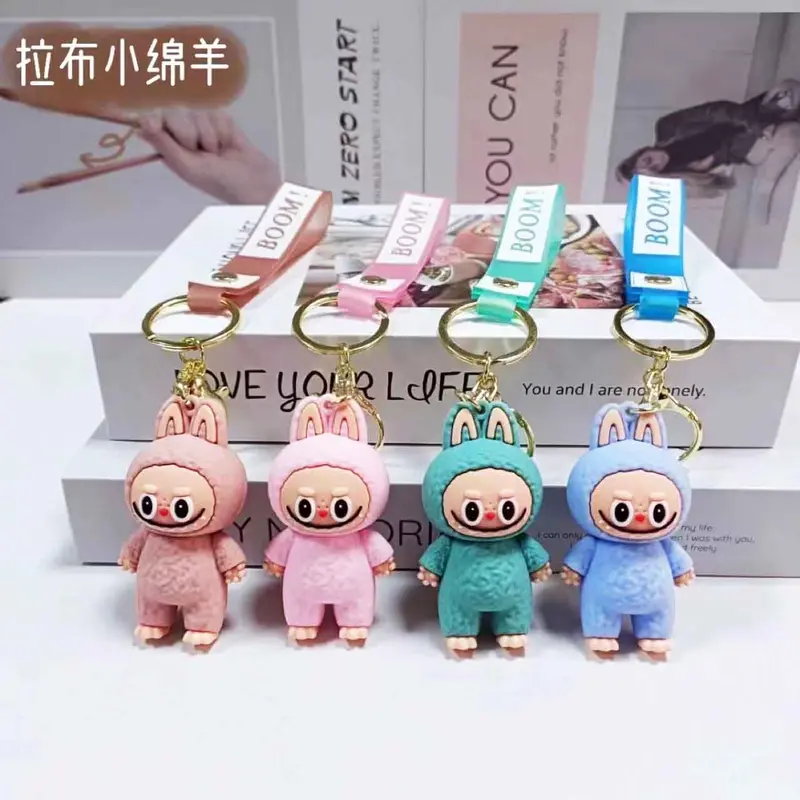 Mặt Dây Chuyền Móc Chìa Khóa Cừu Rab, Phong Cách Hoạt Hình, Búp Bê Silicon Labubu Dễ Thương, Thích Hợp Làm Móc Khóa Ba Lô Hoặc Xe Hơi, Tuyệt Vời Làm Quà Tặng 0