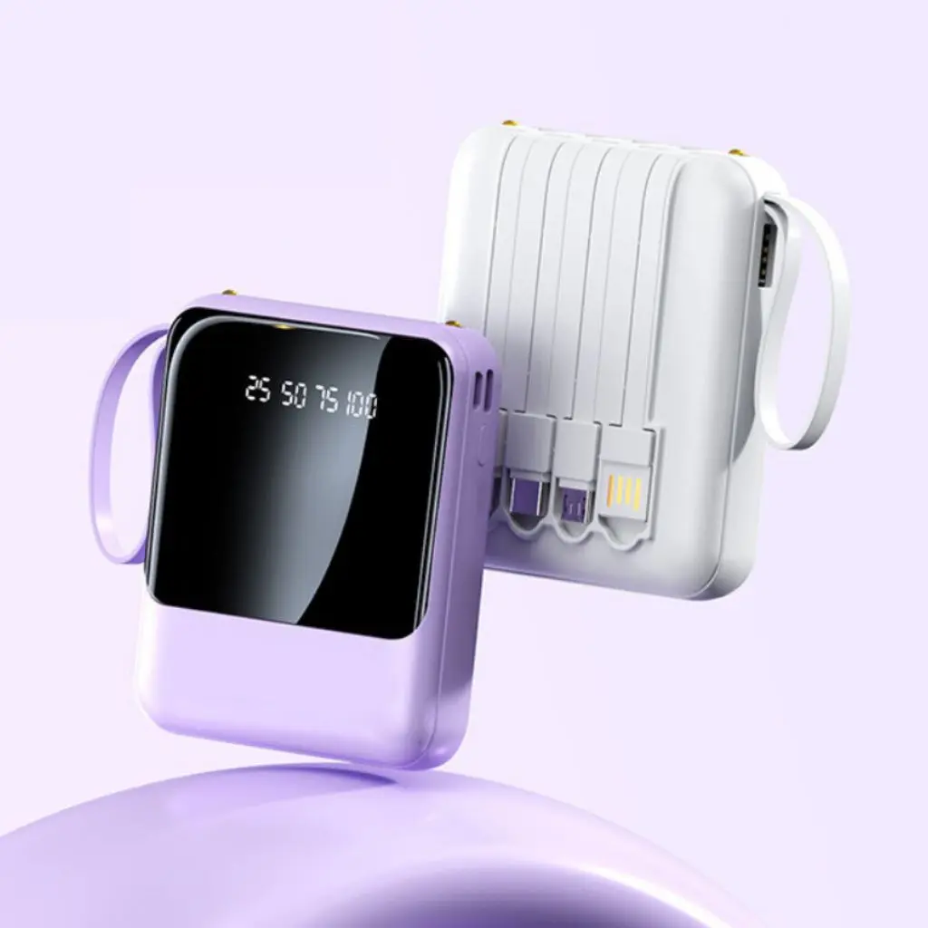 Sạc Dự Phòng POWER BANK 01 - Tích Hợp Cáp Sạc - Nhỏ Gọn Thời Trang - Màu Sắc Đa Dạng - Có Đèn Led