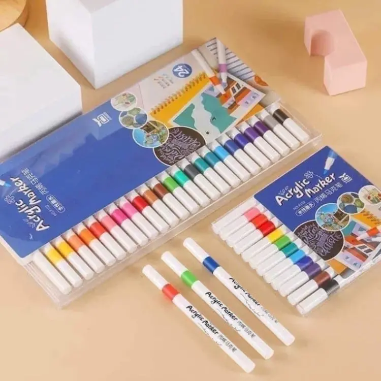 ￼Bút Màu 60  Acrylic Marker Vẽ Trên Mọi Chất Liệu Có Thể Vẽ Chồng Màu, Màu Sắc Tươi Sáng Dễ Sử Dụng