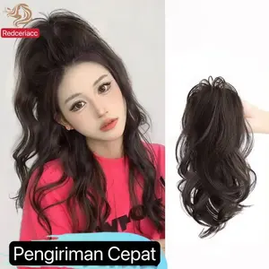 Jepitan Rambut Palsu Hair Clip Panjang Bergelombang Gampang Pakai Wanita Elegan High Quality Clips