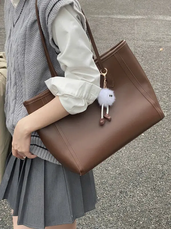 Túi Tote Da Bản To Đi Học Túi Đeo Vai Nữ Công Sở Đi Làm Vừa A4 Laptop Đơn Giản Thanh Lịch T01 Bag Chữ Nhật 4