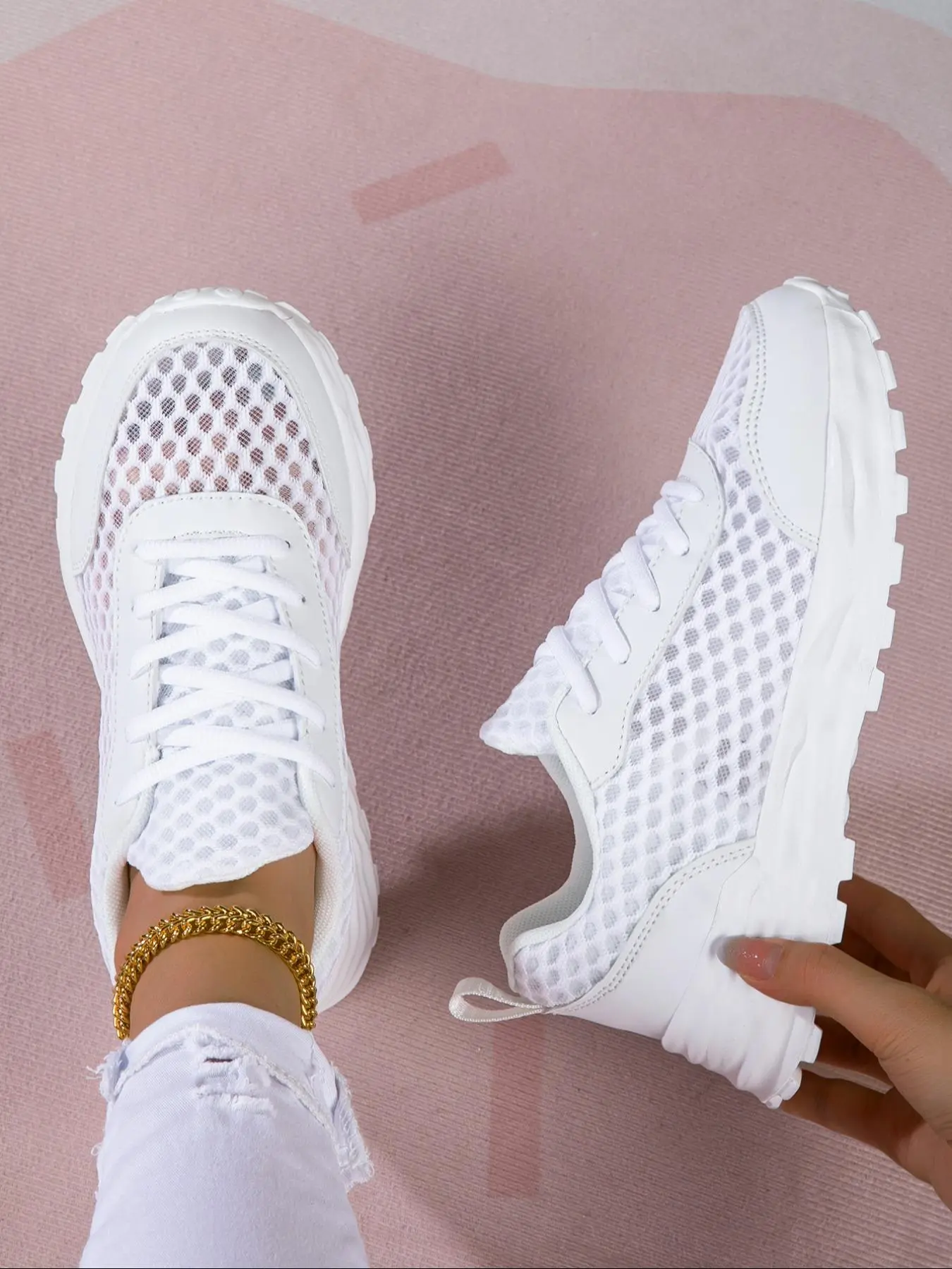 Women's Fashionable Breathable Mesh Sneakers, Casual Comfortable Sports Running Shoes, All-match Basic Shoes for Daily Wear