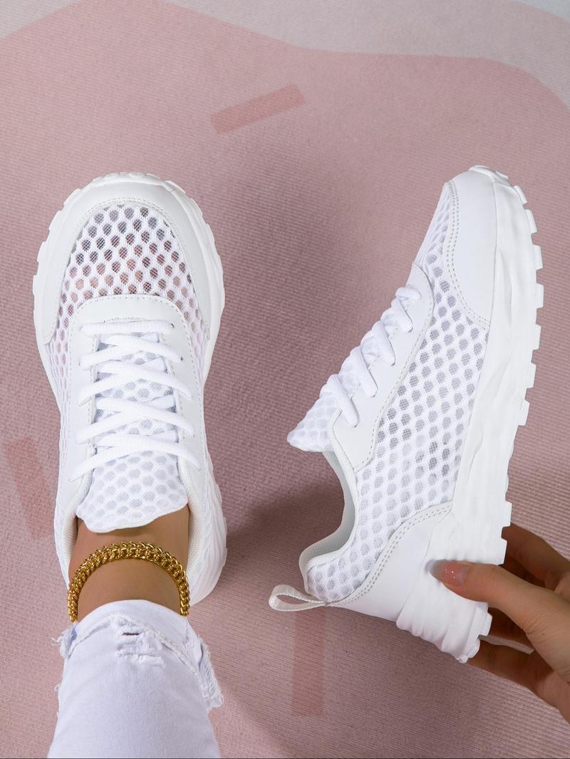 Product Introduction of Women's Fashionable Breathable Mesh Sneakers, Casual Comfortable Sports Running Shoes, All-match Basic Shoes for Daily Wear 1