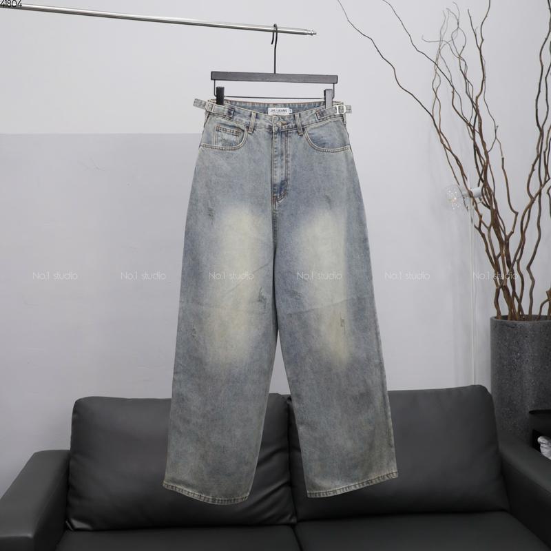 Quần bò Jean JHL ống rộng đai hông 58098/198 xanh