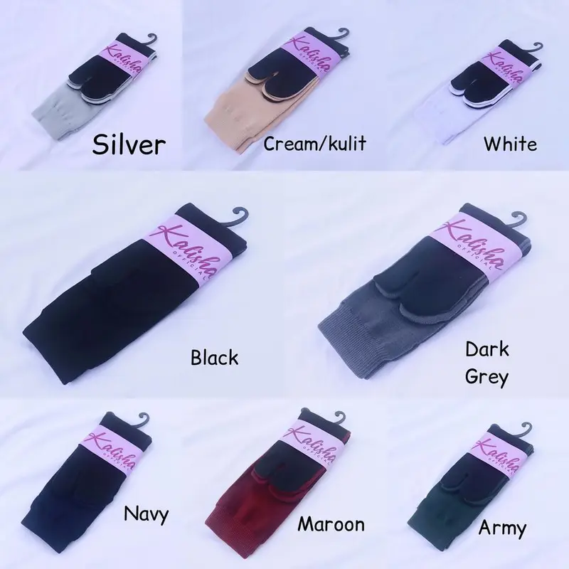 kaos Kaki Jempol muslimah Telapak Hitam Polos Spandex KalishaOfficial muslim wanita Panjang Dewasa 2