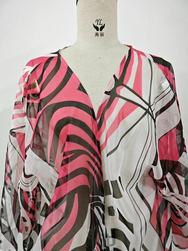 Women's All Over Print Open Front Cover Up Outerwear, Casual Breathable Cover Up Outerwear for Beach Vacation, Ladies Swimwear for All Seasons 4