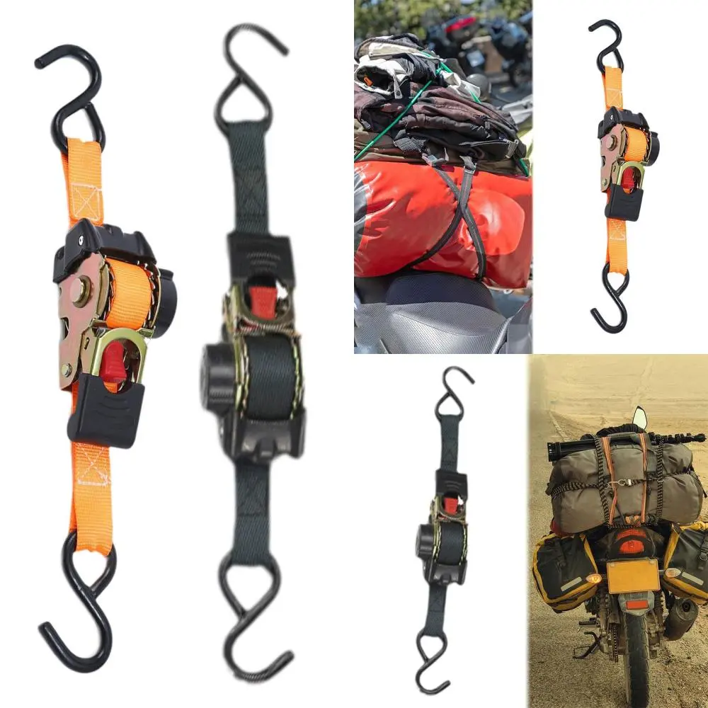 Retractable Ratchet Strap with S Hooks for Truck Vehicles Securing Cargo