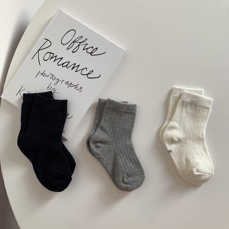 Tất Bông, 3 Đôi, Cho Em Bé, Màu Trơn Đơn Giản, Tất Ngắn Cho Trẻ Sơ Sinh, Thích Hợp Cho Mùa Xuân Và Mùa Thu, Phong Cách Thường Ngày Cho Trẻ Em, Bé Trai Và Bé Gái, Tất Thể Thao