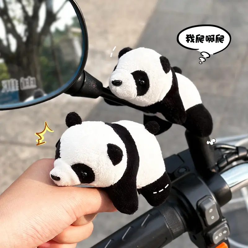 Cute Little Panda Suitable for Electric Vehicle Decoration Pendant Motorcycle Bicycle Figurine Car Ornament Motorcycle Accessories