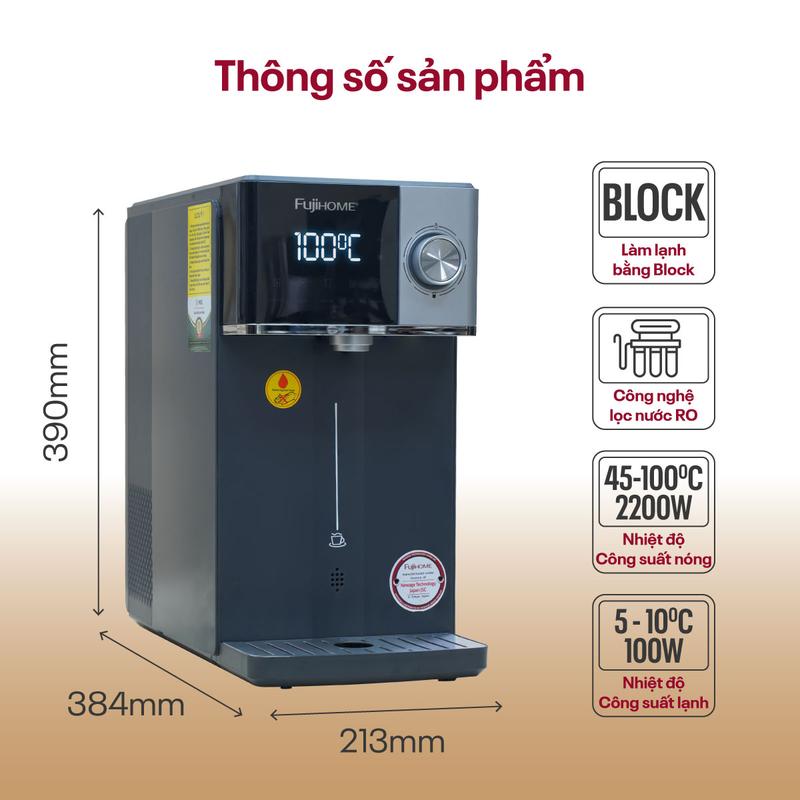 Máy lọc nước RO nóng lạnh FUỊHOME WP302C Lọc RO siêu tốc, khử khuẩn UV - Bảo hành 24 tháng 2