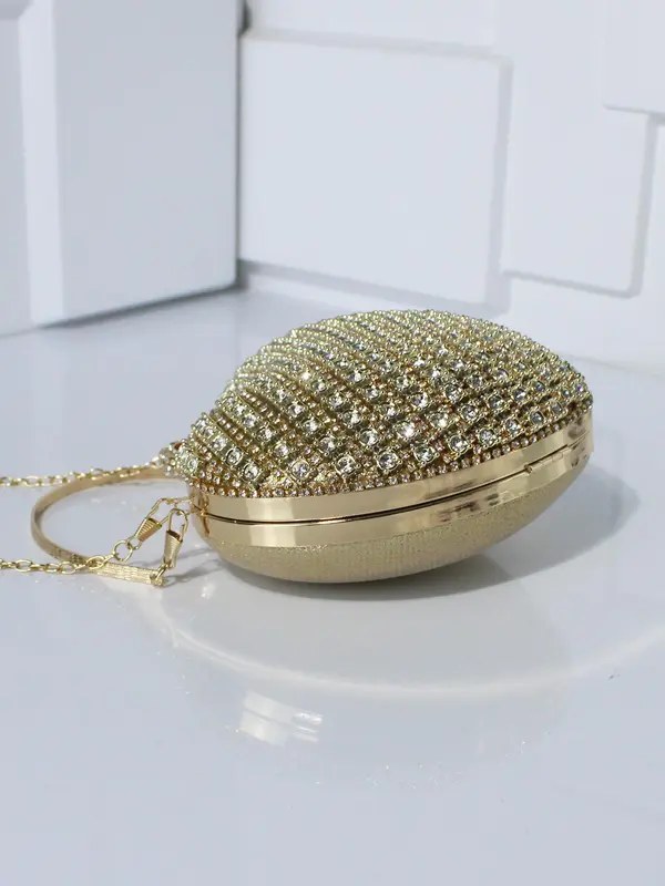 Women's Elegant Rhinestone Decorated Heart Shaped Evening Bag, Exquisite Chain Strap Crossbody Bag, Trendy Versatile Shoulder Bag for Party Decoration 5