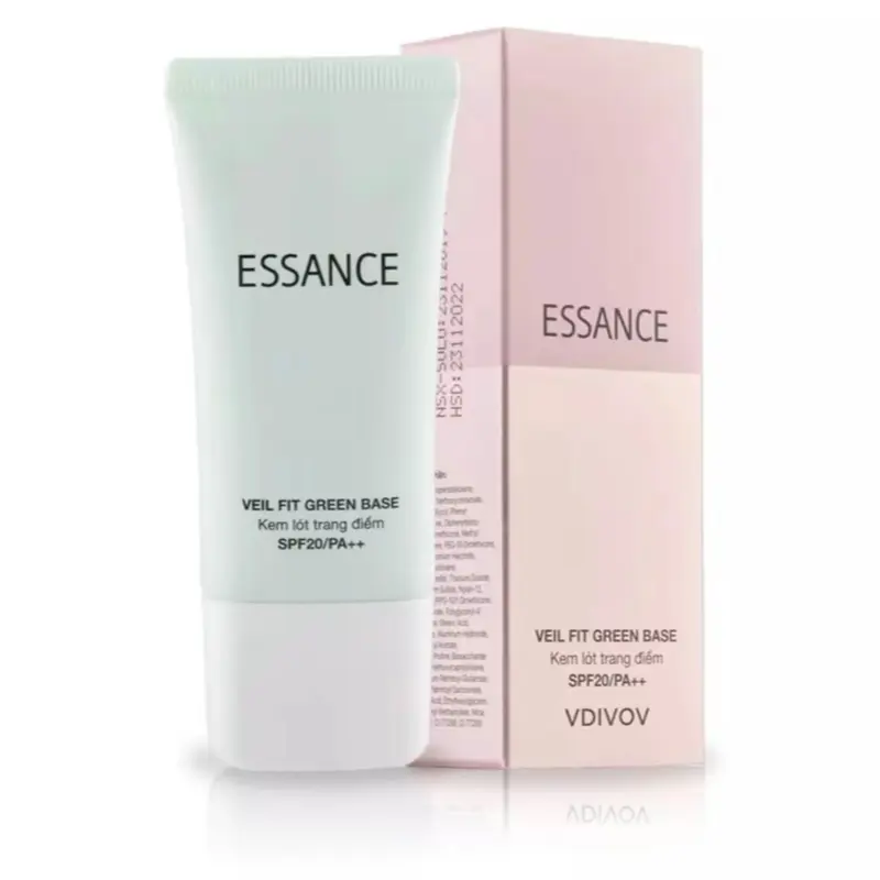 (Chính hãng) Kem Lót Trang Điểm Dạng Sữa Hiệu Chỉnh Tông Da Essance Veil Fit Green Base 30ML .Date 2026 Cosmetic Mỹ Phẩm 0