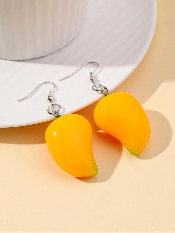 Cute Mango Design Dangle Earrings, Fashionable Jewelry for Women & Girls, Trendy All-match & Exquisite Jewelry for Birthday Gift 0