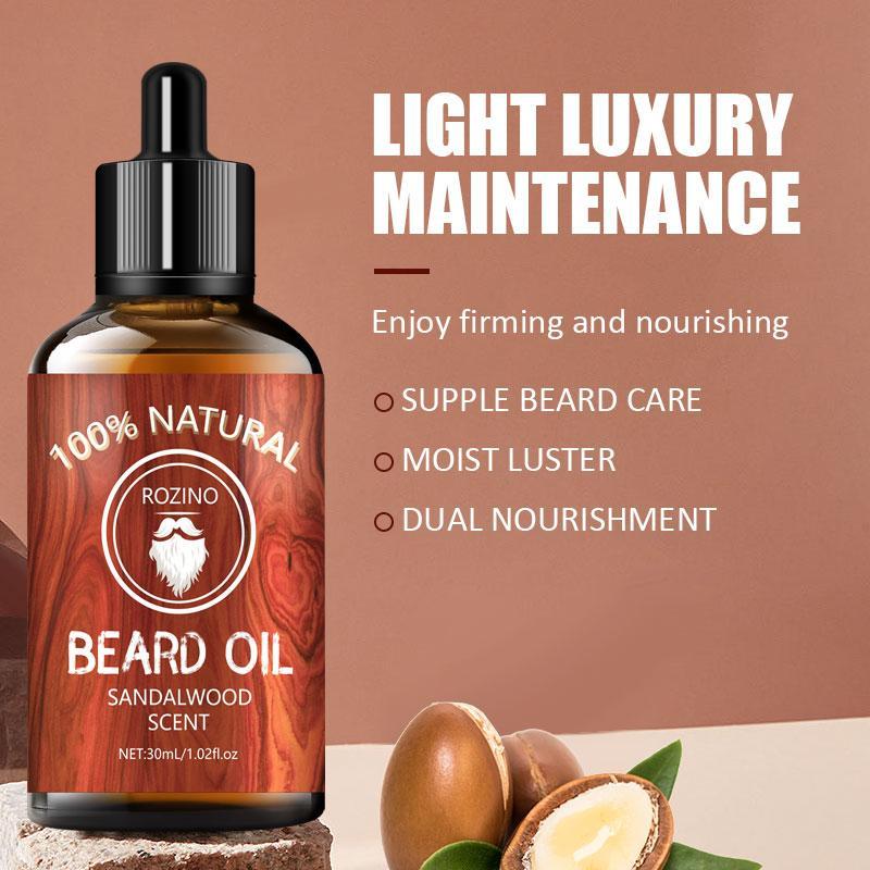 Product Introduction of 30ml Sandalwood Scented Beard Oil, Hydrating Beard Care Oil for Men, Anti-frizz Beard Styling Product 4
