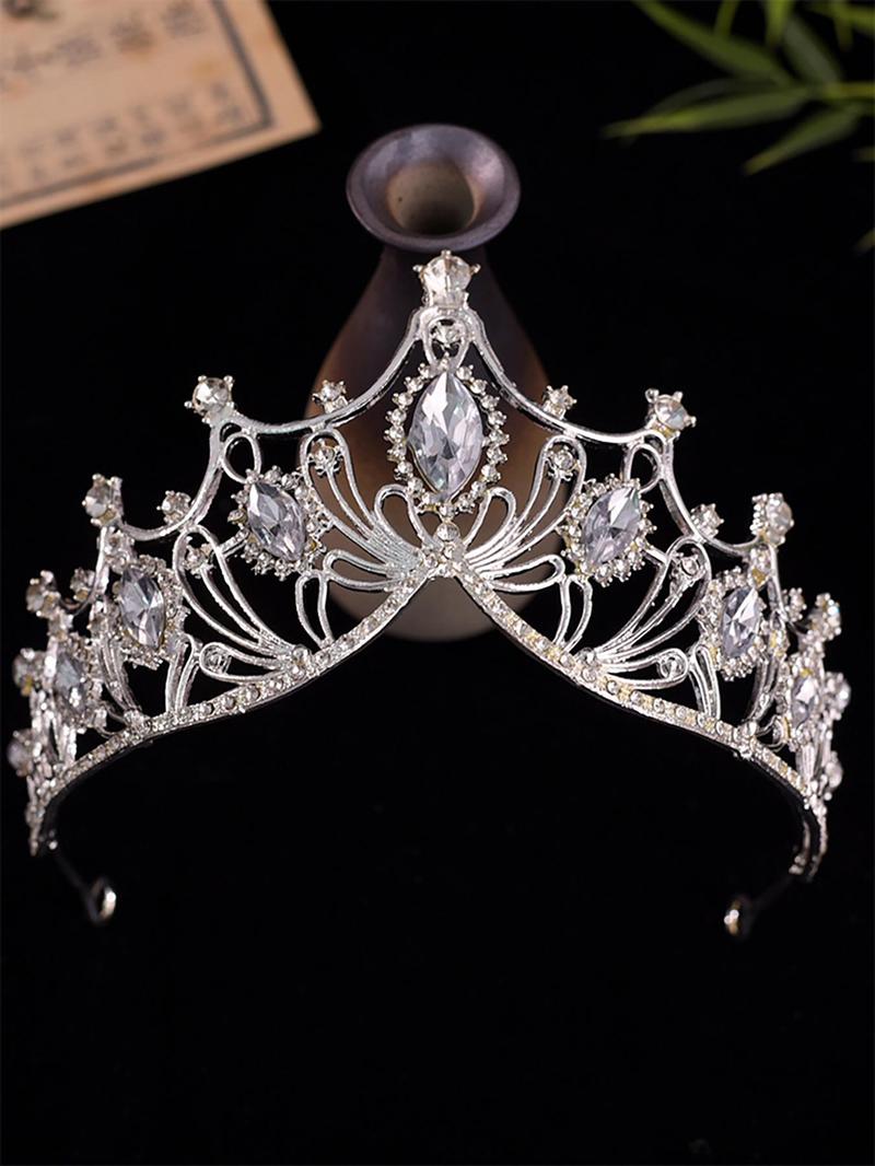 Product Introduction of Baroque Style Crown Tiara, Vintage Style Crown Tiara for Wedding Bridal Party Formal Occasions, Fashion Hair Accessories for Women 2