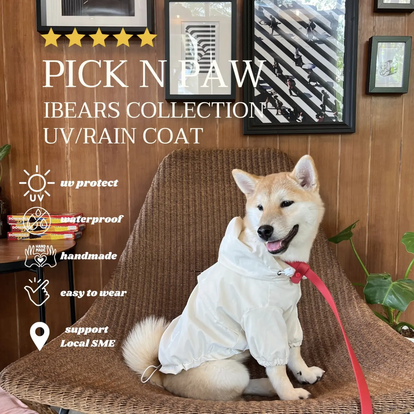 (picknpaw) !!ลดล้างสต็อค!! เสื้อกันฝนกันลมสำหรับสัตว์เลี้ยง