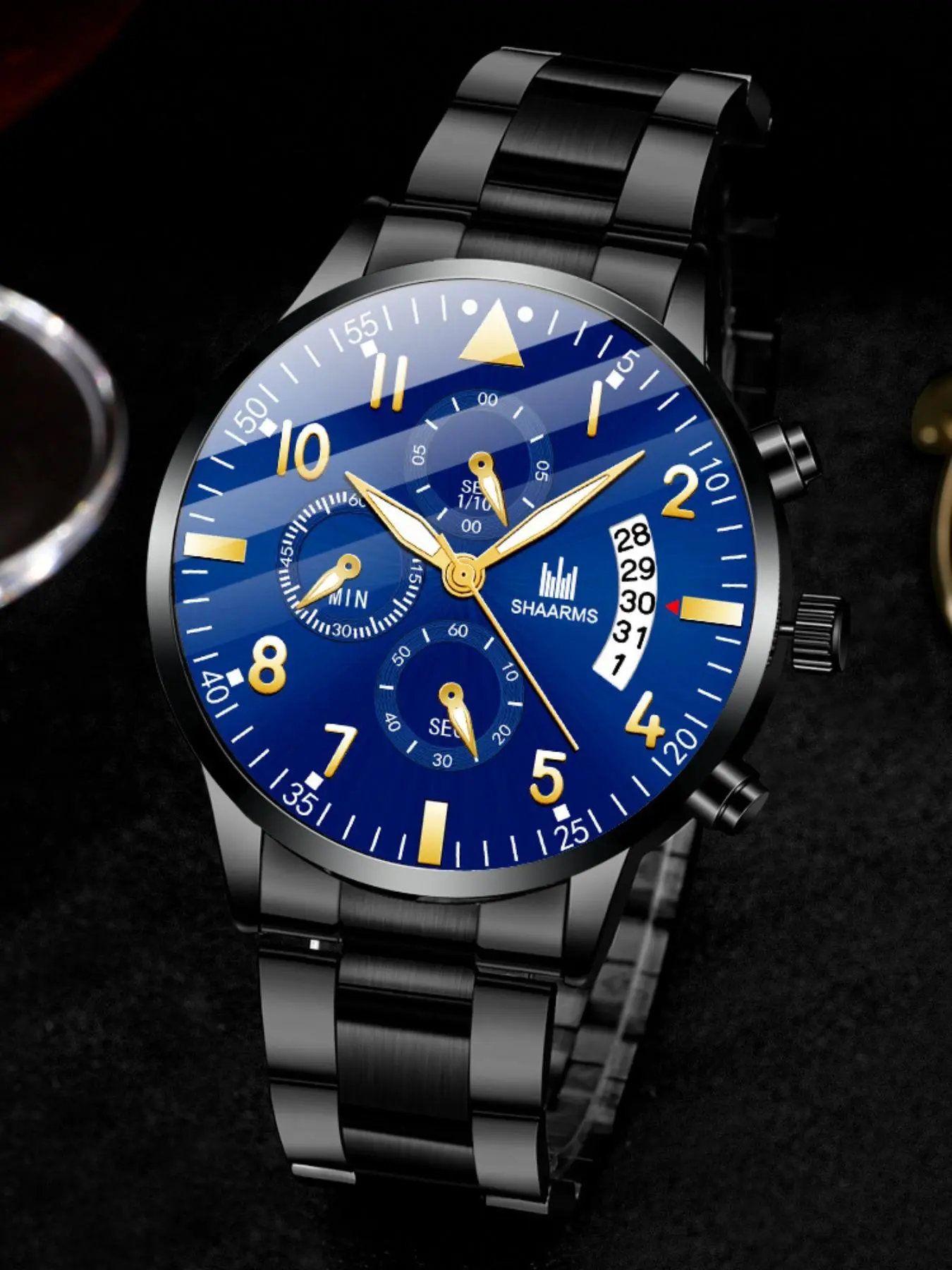Men's Business Fashion Round Dial Quartz Watch, Fashion Watch for Party, Daily Clothing Decor, Trendy All-match & Exquisite Watch for Birthday Gift