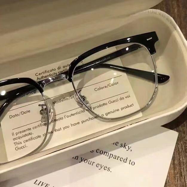 Product Introduction of 2024 Pu Shuai Artistic Retro Semi-Rimless Glasses Men's Myopia Can Be Equipped with Degrees Anti-Blue Light Glasses Female Sven Tech Men's Fashion 1