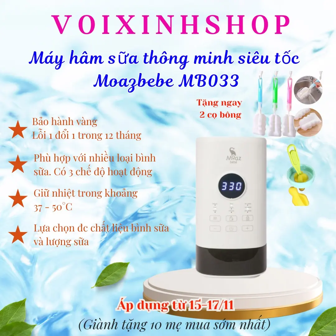 MÁY HÂM SỮA THÔNG MINH SIÊU TỐC MB033 Voi Máy Tiệt Trùng