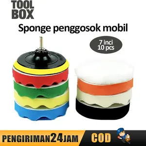 TOOLBOX Busa Poles 3 & 5 Inch (125mm) untuk Body Motor & Mobil. Alat Poles + Compound Wax, Detailing Mengkilap