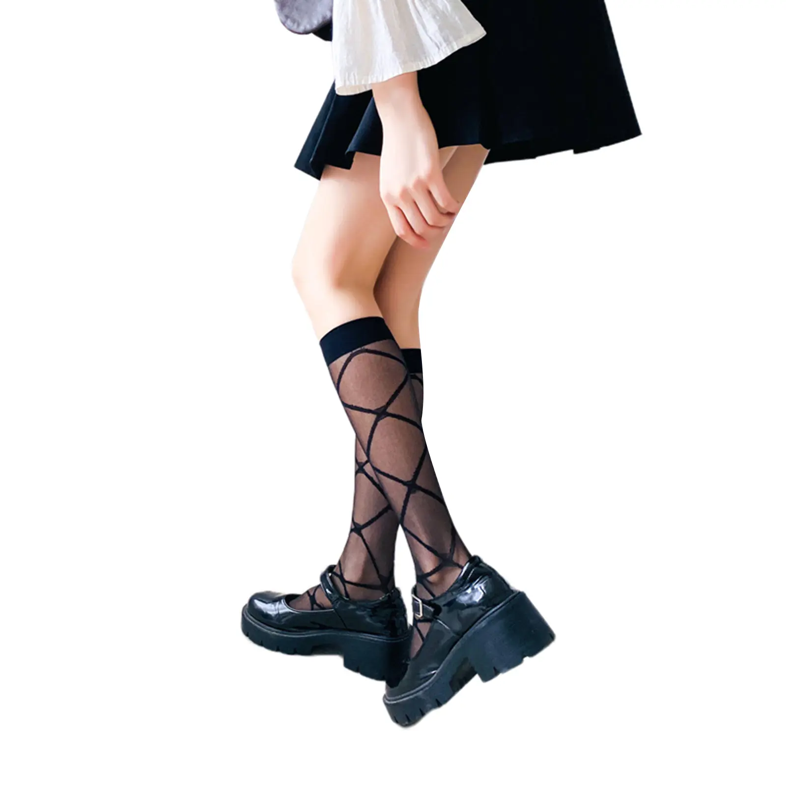 Tất Mỏng Mùa Hè Cho Nữ, Phong Cách Lolita Dễ Thương Xuyên Thấu, Thoáng Khí, Tất Đẹp, Thích Hợp Cho Mùa Xuân Và Giày Thường Ngày Tất Giữa Bắp Chân