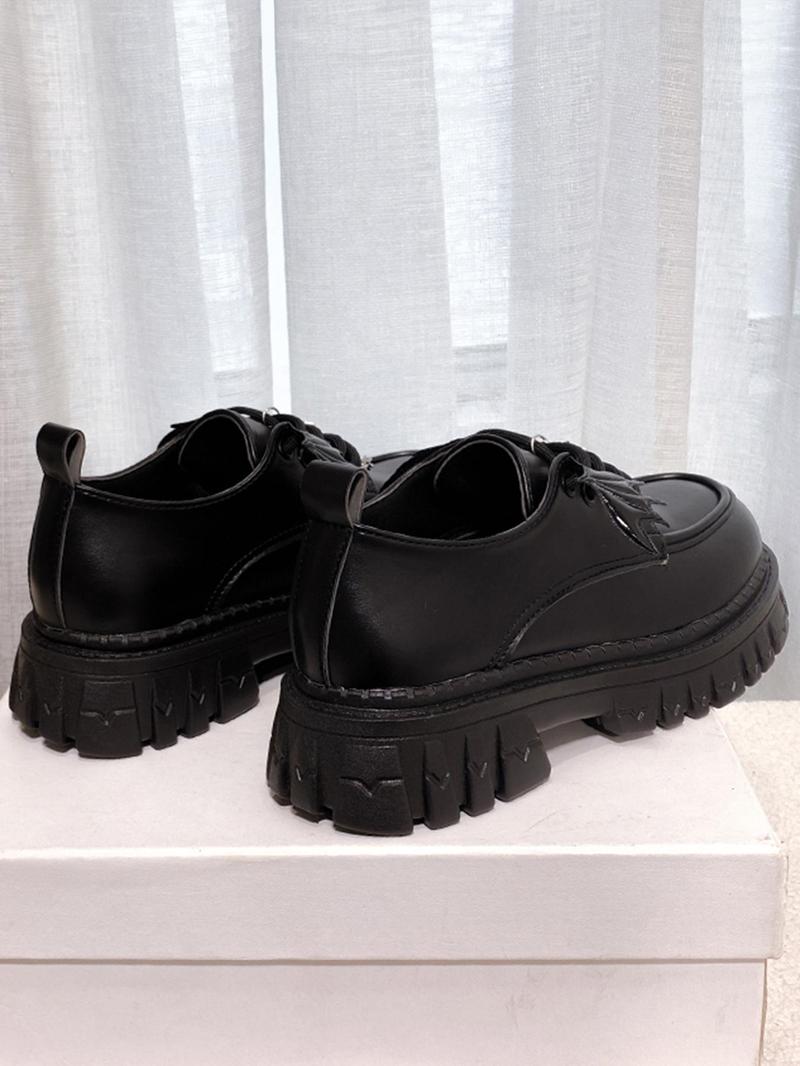 Product Introduction of Women's Fashionable Chain Decor Plain Platform Loafers, Casual Star & Wing Design Platform Loafers For Daily Wear, Footwear, Girl's Walking Shoes 6