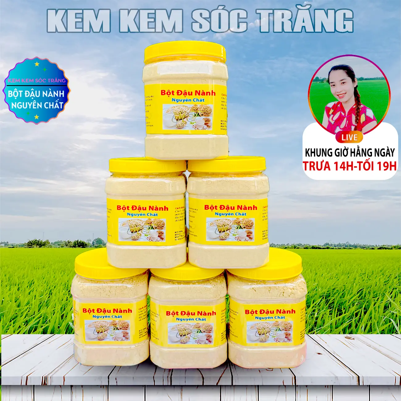 ( Combo 6 Hộp ) Bột Đậu Nành Rang Xay Mỗi Hộp 500 Gram Tự nhiên