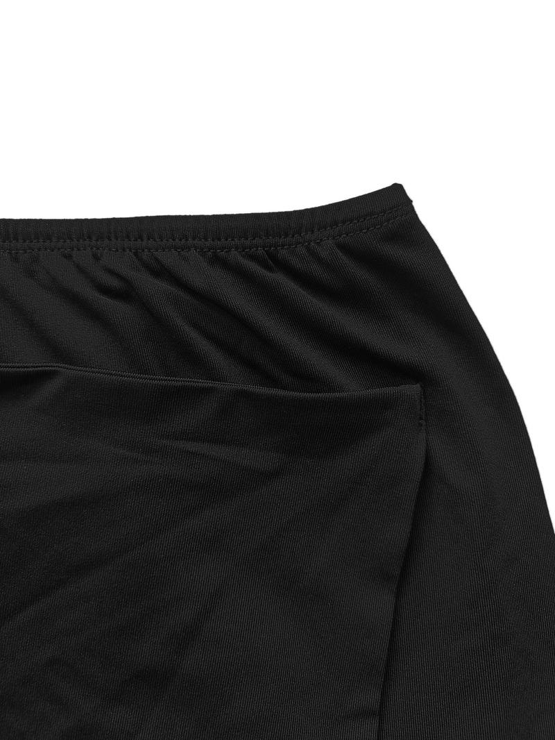 Product Introduction of Women's Solid Wrap Asymmetrical Hem Skirt, Casual High Waist Short Skirt for Daily Wear, Ladies Bottoms for All Seasons, Clothing 12