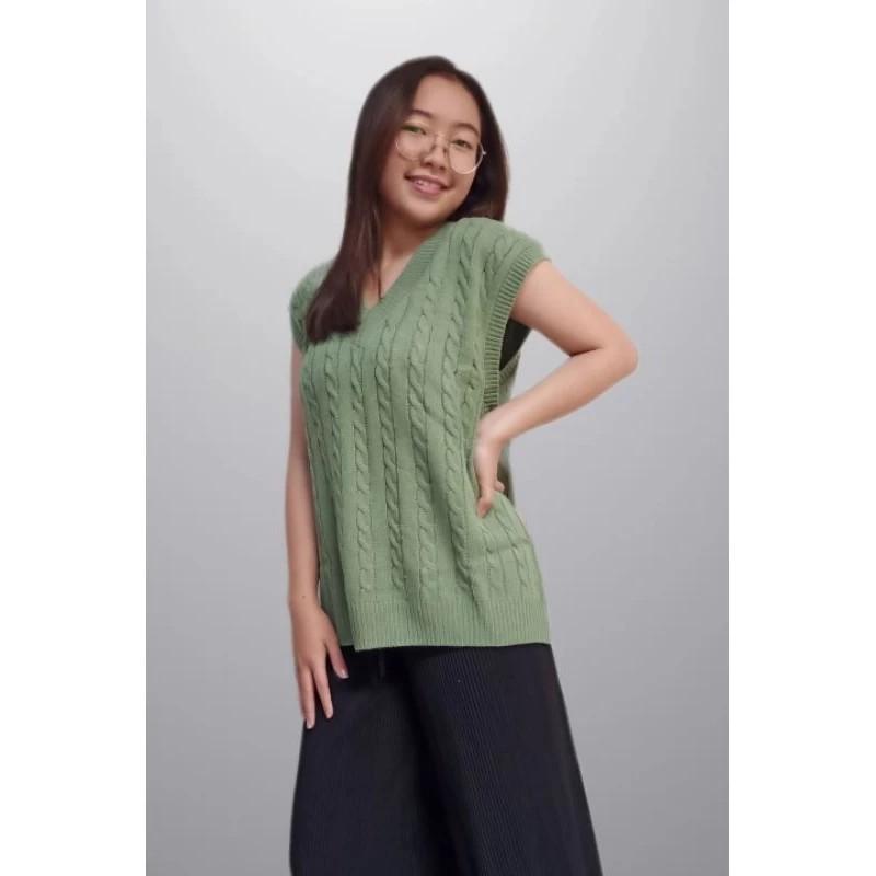 Product Introduction of azura rompi rajut cewek cowok V-Neck Santai 8