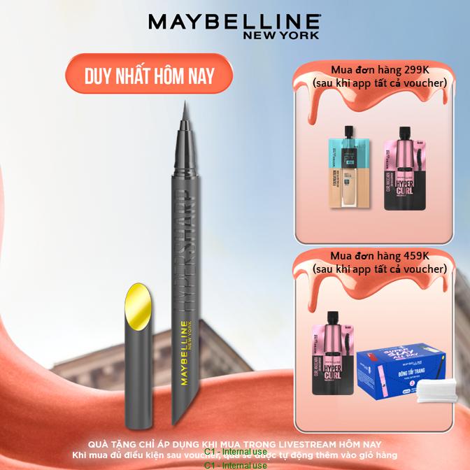 Bút kẻ mắt nước siêu sắc mảnh Maybelline New York Hyper Sharp Liner Extreme không lem trôi 0.4g