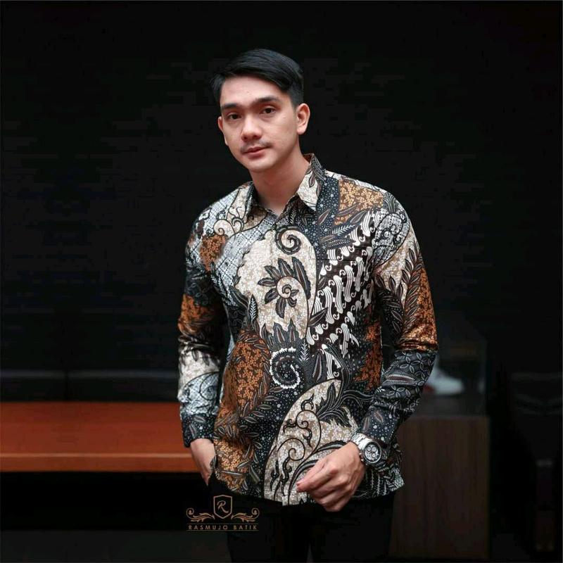 KEMEJA BATIK PRIA LENGAN PANJANG EXCLUSIVE,ATASAN BATIK COWOK TERBARU, KEMEJA Katun PRIA Motif Baju Batik Mewah 7