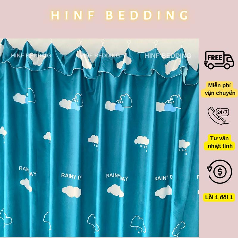 Rèm rido ngăn phòng ngủ lan can cầu thang gác xép nhiều kích thước vải poly cotton kèm dây treo