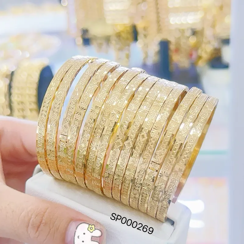 Ximen đồng bền kiểu hoa thị chạm ý khoá lưỡi gà màu miền 750  Phụ Kiện Đeo Tay - SP000269